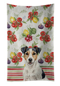 Parson Russell Terrier Vegetables Kitchen Towel Velour Plush Front and Cotton Loop Back Machine Washable
