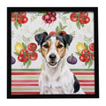 Parson Russell Terrier Vegetables Framed Metal Print Bathroom, Kitchen, Office, Home Decor Wall Art Ready to Hang, Square, 8X8