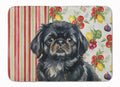Black Pekingese Vegetables Memory Foam Kitchen Mat Machine Washable Anti-Fatigue Cushion Comfort Bath or Kitchen Rug