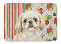 Cream Pekingese Vegetables Memory Foam Kitchen Mat Machine Washable Anti-Fatigue Cushion Comfort Bath or Kitchen Rug