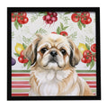 Fawn Pekingese Vegetables Framed Metal Print Bathroom, Kitchen, Office, Home Decor Wall Art Ready to Hang, Square, 8X8