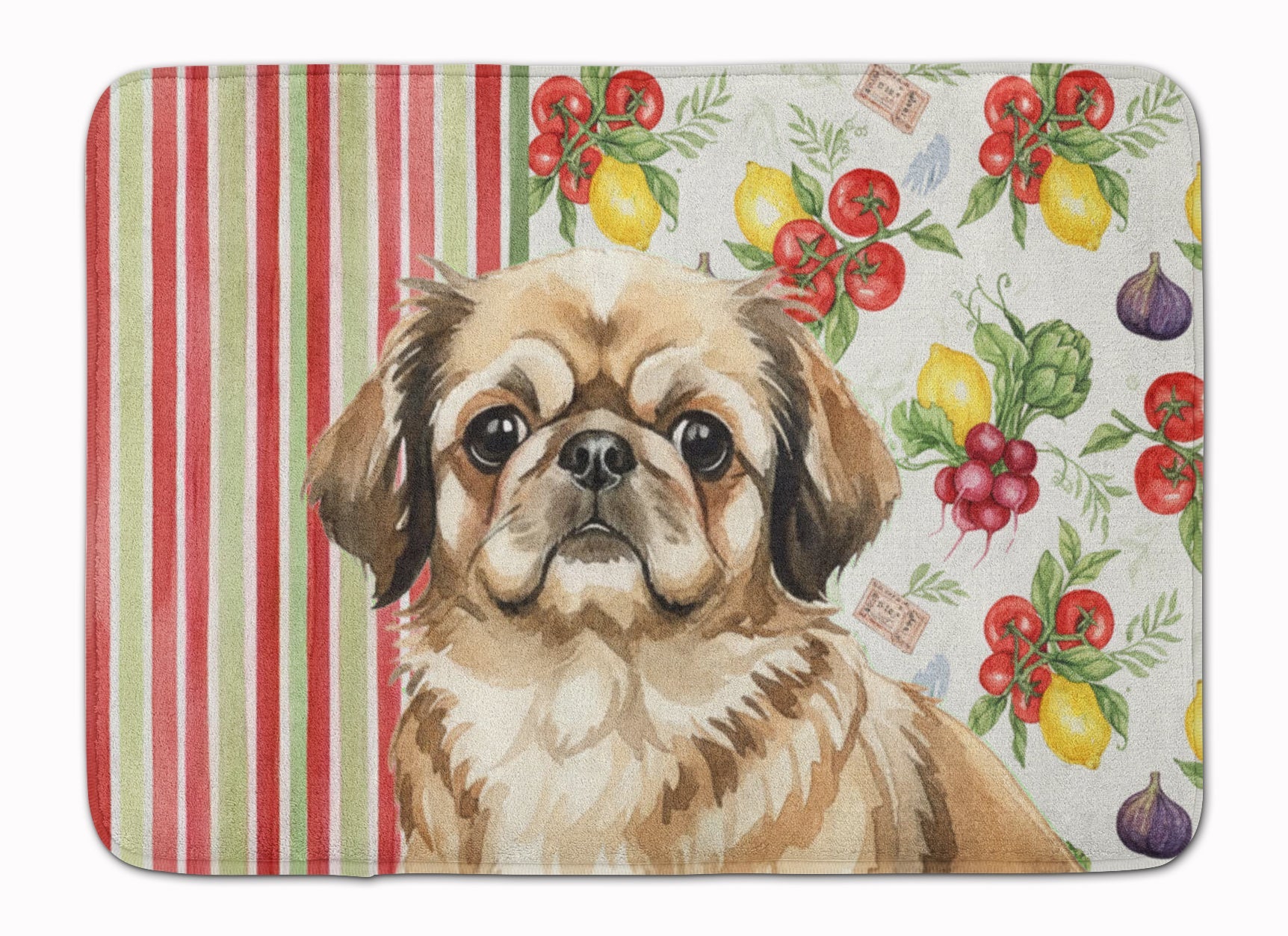 Sable Pekingese Vegetables Memory Foam Kitchen Mat Machine Washable Anti-Fatigue Cushion Comfort Bath or Kitchen Rug