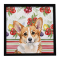 Corgi Vegetables Framed Metal Print Bathroom, Kitchen, Office, Home Decor Wall Art Ready to Hang, Square, 8X8