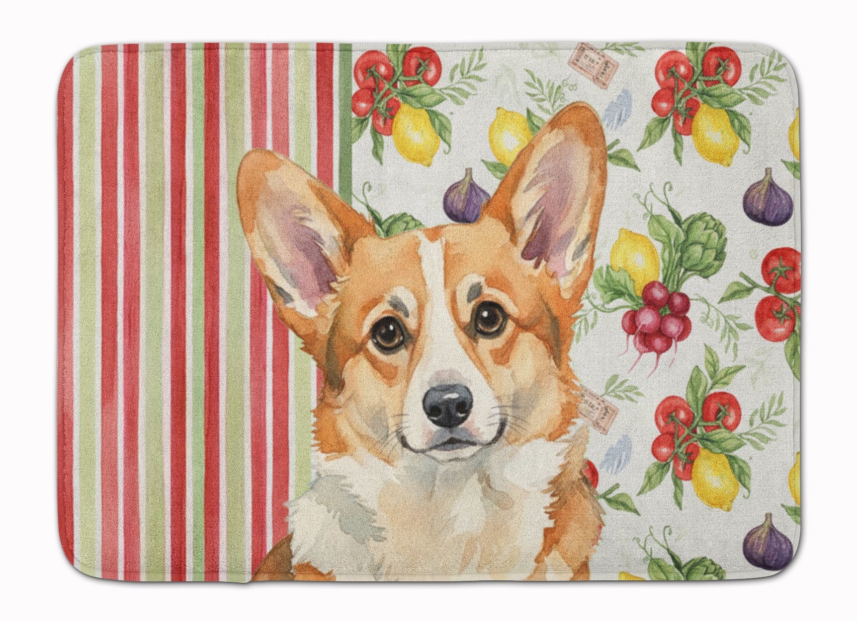Corgi Vegetables Memory Foam Kitchen Mat Machine Washable Anti-Fatigue Cushion Comfort Bath or Kitchen Rug