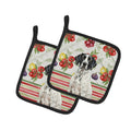 Black and White Pointer Vegetables Pot Holder Set of 2 Heat Resistant Quilted Hot Pads 7.5 x 7.5 Inch, Insulated Kitchen Trivets for Cooking & Baking