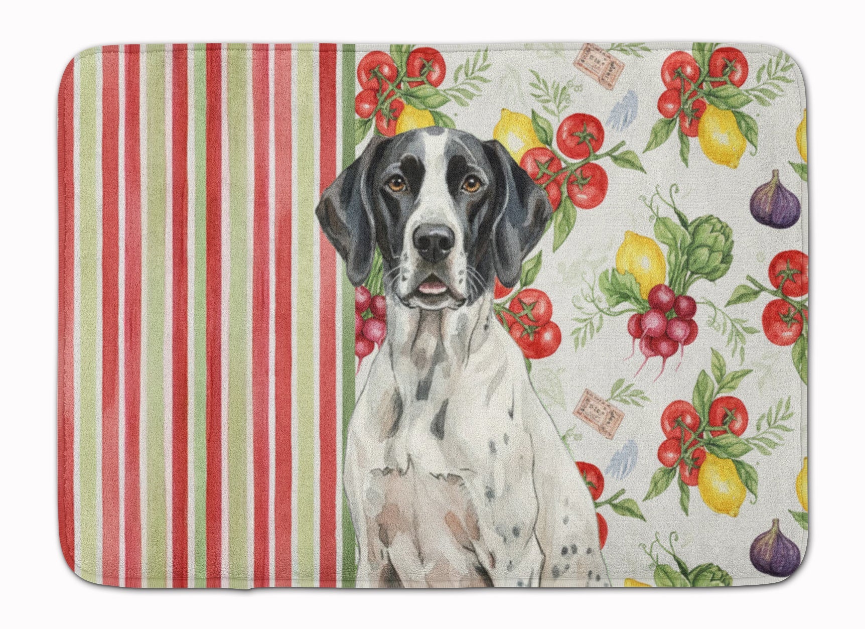 Black and White Pointer Vegetables Memory Foam Kitchen Mat Machine Washable Anti-Fatigue Cushion Comfort Bath or Kitchen Rug