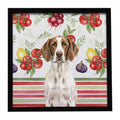 Liver and White Pointer Vegetables Framed Metal Print Bathroom, Kitchen, Office, Home Decor Wall Art Ready to Hang, Square, 8X8