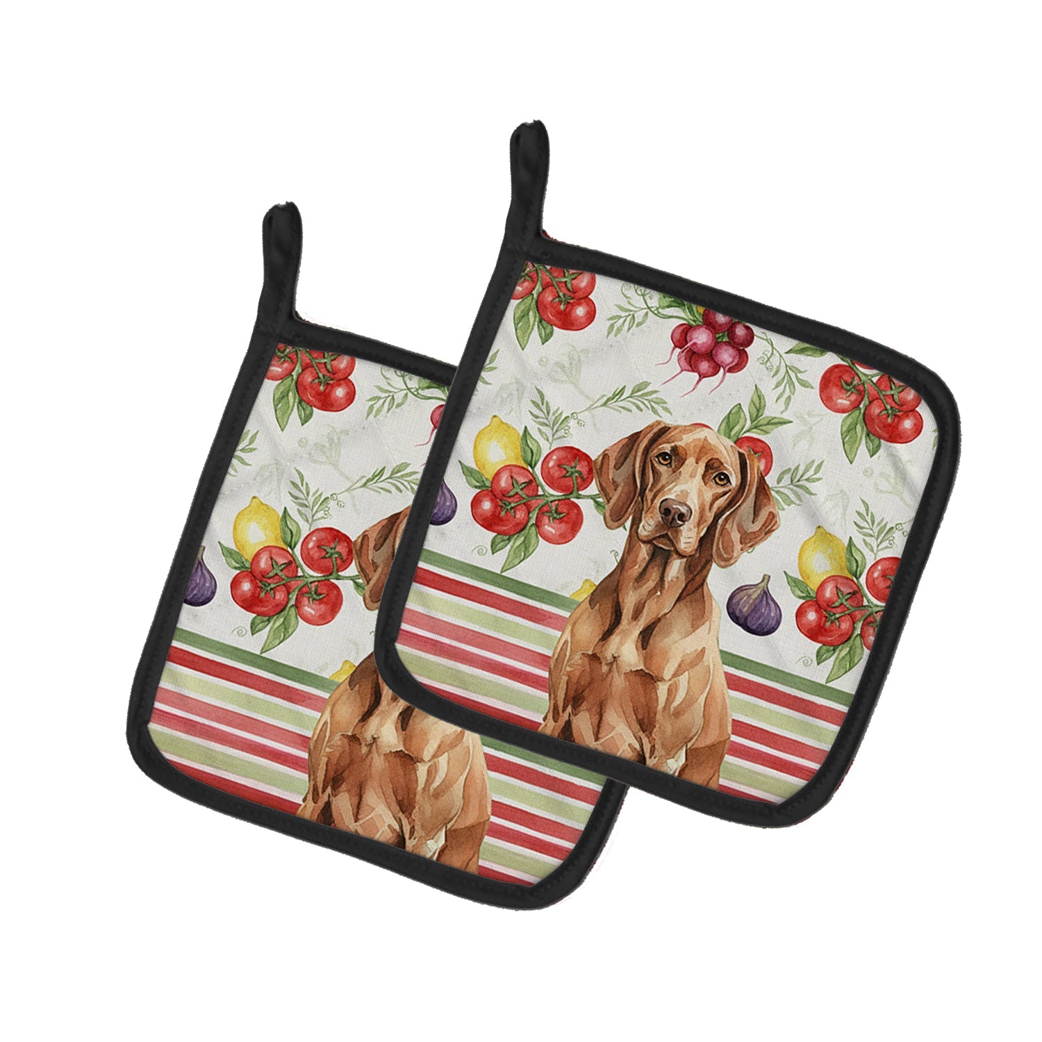 Liver Pointer Vegetables Pot Holder Set of 2 Heat Resistant Quilted Hot Pads 7.5 x 7.5 Inch, Insulated Kitchen Trivets for Cooking & Baking