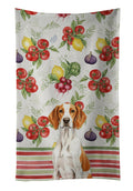 Orange and White Pointer Vegetables Kitchen Towel Velour Plush Front and Cotton Loop Back Machine Washable