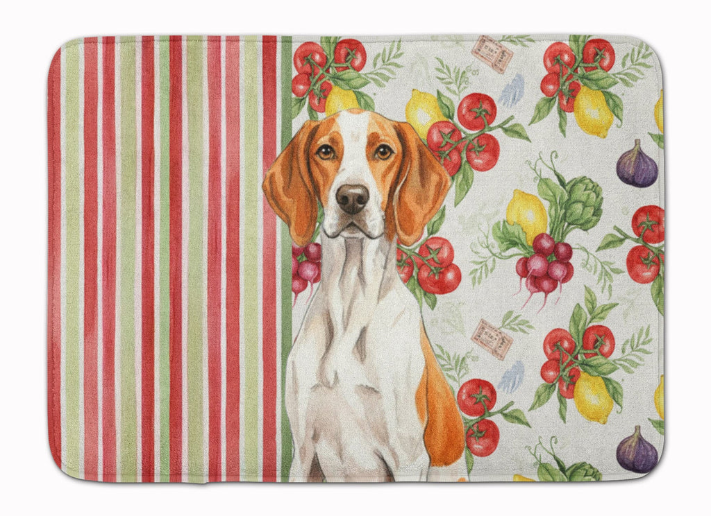 Orange and White Pointer Vegetables Memory Foam Kitchen Mat Machine Washable Anti-Fatigue Cushion Comfort Bath or Kitchen Rug