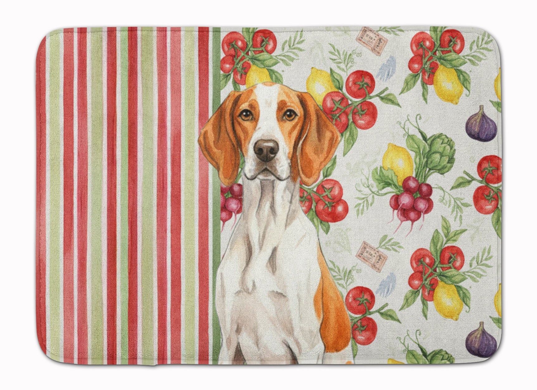 Orange and White Pointer Vegetables Memory Foam Kitchen Mat Machine Washable Anti-Fatigue Cushion Comfort Bath or Kitchen Rug