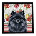 Black Pomeranian Vegetables Framed Metal Print Bathroom, Kitchen, Office, Home Decor Wall Art Ready to Hang, Square, 8X8
