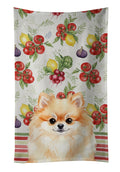 Pomeranian Vegetables Kitchen Towel Velour Plush Front and Cotton Loop Back Machine Washable