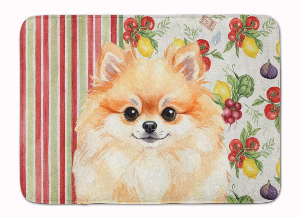 Pomeranian Vegetables Memory Foam Kitchen Mat Machine Washable Anti-Fatigue Cushion Comfort Bath or Kitchen Rug