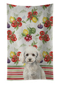 Miniature White Poodle Vegetables Kitchen Towel Velour Plush Front and Cotton Loop Back Machine Washable