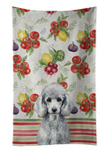 Standard Silver Poodle Vegetables Kitchen Towel Velour Plush Front and Cotton Loop Back Machine Washable