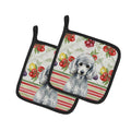 Standard Silver Poodle Vegetables Pot Holder Set of 2 Heat Resistant Quilted Hot Pads 7.5 x 7.5 Inch, Insulated Kitchen Trivets for Cooking & Baking