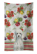 Standard White Poodle Vegetables Kitchen Towel Velour Plush Front and Cotton Loop Back Machine Washable