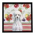 Standard White Poodle Vegetables Framed Metal Print Bathroom, Kitchen, Office, Home Decor Wall Art Ready to Hang, Square, 8X8