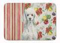 Standard White Poodle Vegetables Memory Foam Kitchen Mat Machine Washable Anti-Fatigue Cushion Comfort Bath or Kitchen Rug