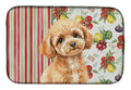 Toy Apricot Poodle Vegetables Dish Drying Mat Absorbent Dish Drying Mat Pad for Kitchen Counter Dish Drainer Mat for Countertop, 14 x 21", Multicolor