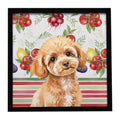 Toy Apricot Poodle Vegetables Framed Metal Print Bathroom, Kitchen, Office, Home Decor Wall Art Ready to Hang, Square, 8X8