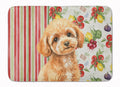 Toy Apricot Poodle Vegetables Memory Foam Kitchen Mat Machine Washable Anti-Fatigue Cushion Comfort Bath or Kitchen Rug