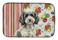 Toy Parti Poodle Vegetables Dish Drying Mat Absorbent Dish Drying Mat Pad for Kitchen Counter Dish Drainer Mat for Countertop, 14 x 21", Multicolor