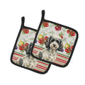 Toy Parti Poodle Vegetables Pot Holder Set of 2 Heat Resistant Quilted Hot Pads 7.5 x 7.5 Inch, Insulated Kitchen Trivets for Cooking & Baking