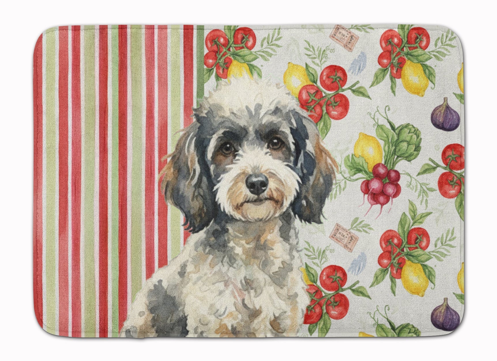 Toy Parti Poodle Vegetables Memory Foam Kitchen Mat Machine Washable Anti-Fatigue Cushion Comfort Bath or Kitchen Rug