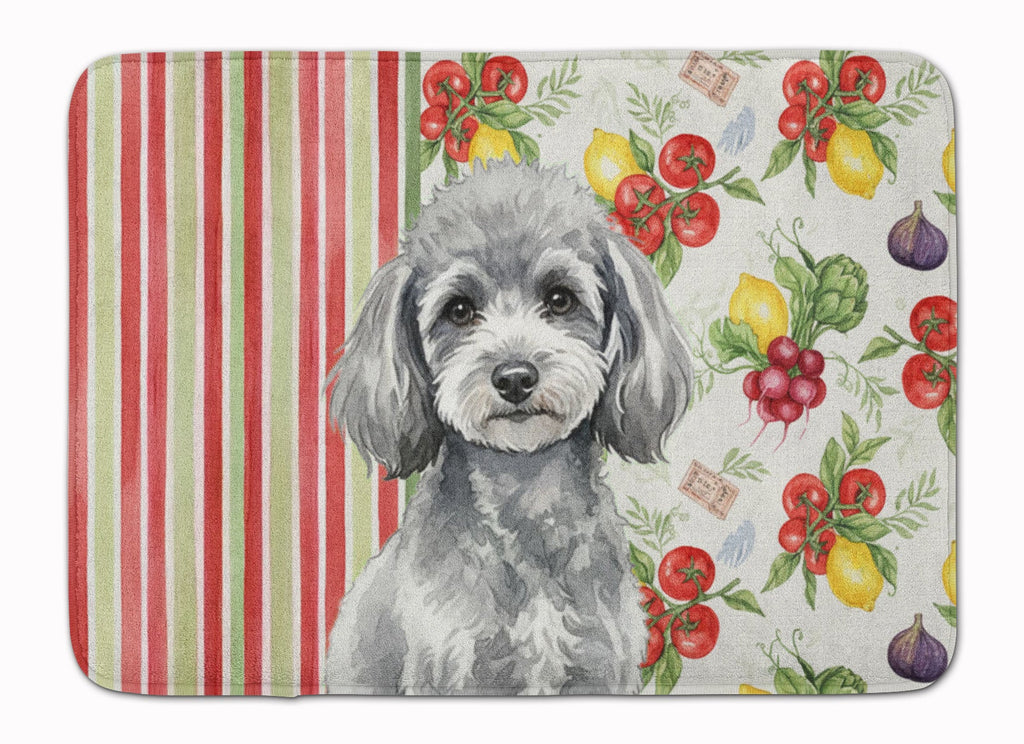Toy Silver Poodle Vegetables Memory Foam Kitchen Mat Machine Washable Anti-Fatigue Cushion Comfort Bath or Kitchen Rug