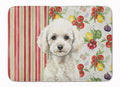 Toy White Poodle Vegetables Memory Foam Kitchen Mat Machine Washable Anti-Fatigue Cushion Comfort Bath or Kitchen Rug