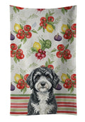 Portuguese Water Dog Vegetables Kitchen Towel Velour Plush Front and Cotton Loop Back Machine Washable