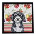 Portuguese Water Dog Vegetables Framed Metal Print Bathroom, Kitchen, Office, Home Decor Wall Art Ready to Hang, Square, 8X8