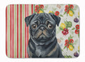 Black Pug Vegetables Memory Foam Kitchen Mat Machine Washable Anti-Fatigue Cushion Comfort Bath or Kitchen Rug