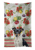 Black and White Rat Terrier Vegetables Kitchen Towel Velour Plush Front and Cotton Loop Back Machine Washable