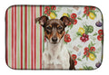 Chocolate and White Rat Terrier Vegetables Dish Drying Mat Absorbent Dish Drying Mat Pad for Kitchen Counter Dish Drainer Mat for Countertop, 14 x 21", Multicolor