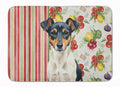Tricolor Rat Terrier Vegetables Memory Foam Kitchen Mat Machine Washable Anti-Fatigue Cushion Comfort Bath or Kitchen Rug
