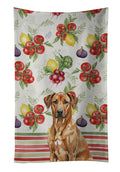 Rhodesian Ridgeback Vegetables Kitchen Towel Velour Plush Front and Cotton Loop Back Machine Washable