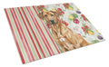 Rhodesian Ridgeback Vegetables Cutting Board Tempered Glass Kitchen Cutting Surface, Heat Resistant Chopping, Non-Slip Feet, Food Prep & Serving