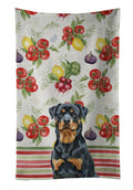 Rottweiler Vegetables Kitchen Towel Velour Plush Front and Cotton Loop Back Machine Washable