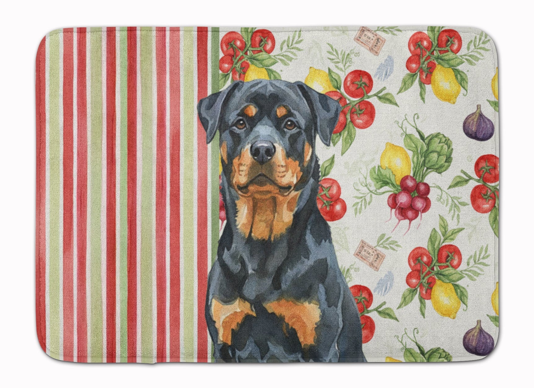 Rottweiler Vegetables Memory Foam Kitchen Mat Machine Washable Anti-Fatigue Cushion Comfort Bath or Kitchen Rug