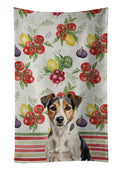 Tricolor Russell Terrier Vegetables Kitchen Towel Velour Plush Front and Cotton Loop Back Machine Washable