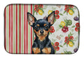 Black and Tan Russian Toy Vegetables Dish Drying Mat Absorbent Dish Drying Mat Pad for Kitchen Counter Dish Drainer Mat for Countertop, 14 x 21", Multicolor