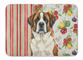 Brindle and White Saint Bernard Vegetables Memory Foam Kitchen Mat Machine Washable Anti-Fatigue Cushion Comfort Bath or Kitchen Rug
