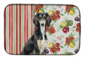 Black and Tan Saluki Vegetables Dish Drying Mat Absorbent Dish Drying Mat Pad for Kitchen Counter Dish Drainer Mat for Countertop, 14 x 21", Multicolor