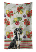 Black and Tan Saluki Vegetables Kitchen Towel Velour Plush Front and Cotton Loop Back Machine Washable