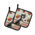 Black and Tan Saluki Vegetables Pot Holder Set of 2 Heat Resistant Quilted Hot Pads 7.5 x 7.5 Inch, Insulated Kitchen Trivets for Cooking & Baking