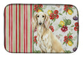 Cream Saluki Vegetables Dish Drying Mat Absorbent Dish Drying Mat Pad for Kitchen Counter Dish Drainer Mat for Countertop, 14 x 21", Multicolor