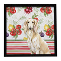 Cream Saluki Vegetables Framed Metal Print Bathroom, Kitchen, Office, Home Decor Wall Art Ready to Hang, Square, 8X8
